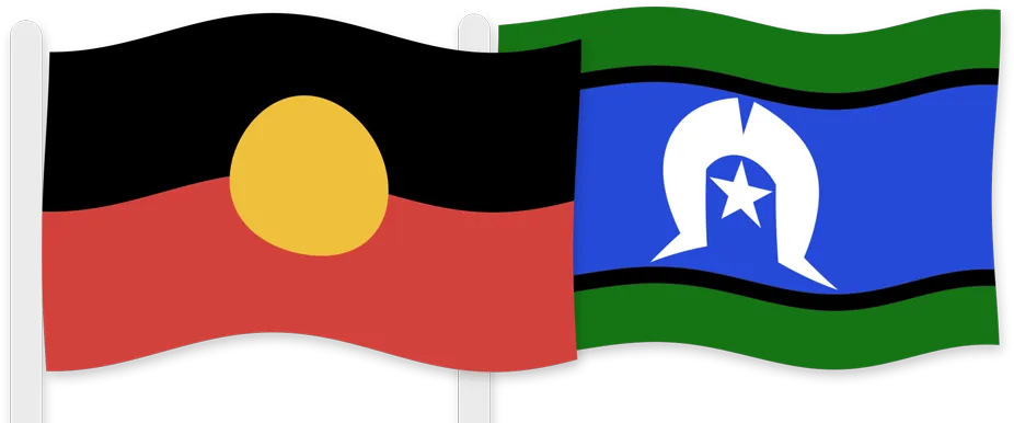 Australian Aboriginal and Torres Strait Islander flags.